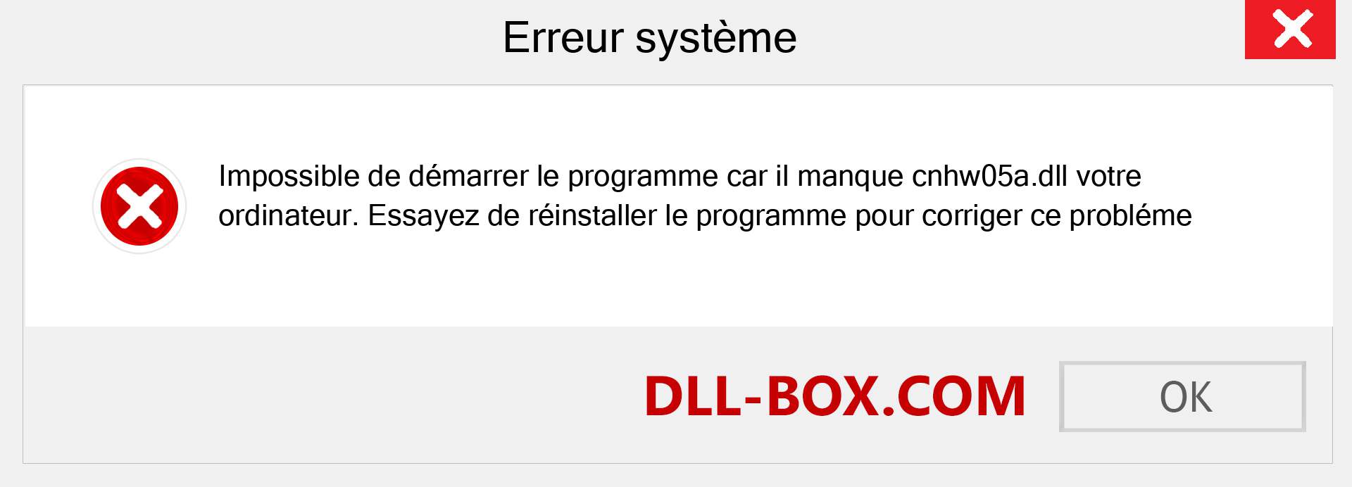 Le fichier cnhw05a.dll est manquant ?. Télécharger pour Windows 7, 8, 10 - Correction de l'erreur manquante cnhw05a dll sur Windows, photos, images